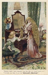 Anuncio de Edwards Harlene, productor y restaurador de cabello de English School