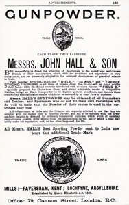 Anuncio de Pólvora por Messrs. John Hall & Son de English School