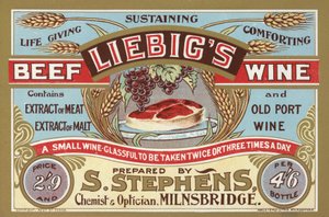Anuncio de vino de carne de Liebig de English School