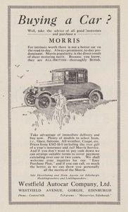 Anuncio para coches Morris, 1926