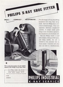Anuncio del Ajustador de Zapatos Philips X-Ray, años 1930 de English School