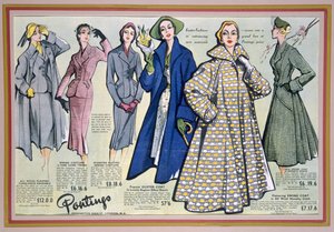 Anuncio para la Colección de Primavera de Pontings, 1950s de English School