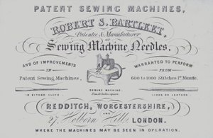 Anuncio de máquinas de coser Robert S Bartleet de English School