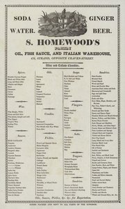 Anuncio de S Homewoods, aceite, salsa de pescado y almacén italiano de English School