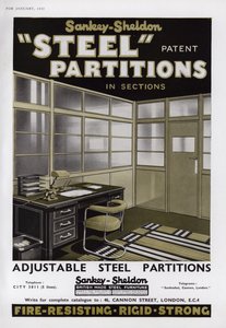 Anuncio de Particiones de Acero Sankey-Sheldon, 1937
