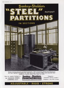 Anuncio de Particiones de Acero Sankey-Sheldon, 1937
