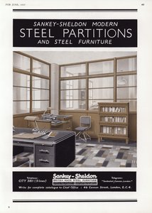 Anuncio de Particiones de Acero Sankey-Sheldon, 1937