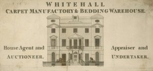 Anuncio de la Fábrica de Alfombras y Almacén de Ropa de Cama de Whitehall de English School