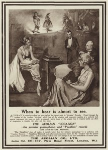 Anuncio del gramófono Aeolian Vocalion