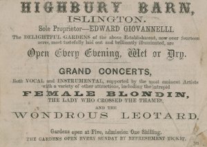 Anuncio para la Taberna Highbury Barn de English School