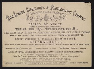Anuncio de la London Stereoscopic and Photographic Company de English School