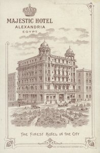 Anuncio del Hotel Majestic, Alejandría, Egipto
