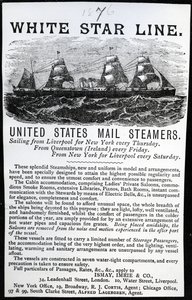 Anuncio de la White Star Line, 1876 (papel impreso)