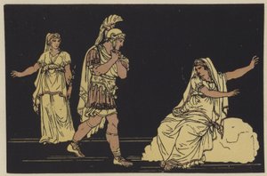 Eneas y la sombra de Dido (litografía en color) de English School