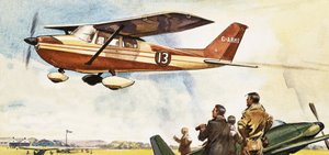 Avión volando en la Copa del Rey, que comenzó en 1922 de English School