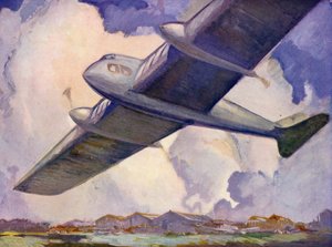 Aeroplane of the Future (litografía en color) de English School