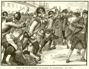 Altercado en Boston entre soldados y fabricantes de cuerdas de English School