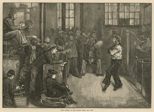 Después de la cena en el Hogar de los Marineros, East End, Londres de English School