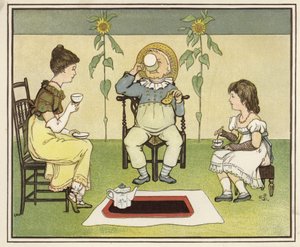 Té de la tarde (litografía en color)