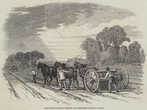 Imágenes Agrícolas, Perforación y Rastra (grabado) de English School