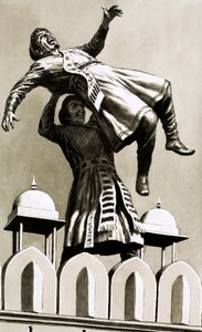 Akbar, rey de Hindustán, arrojó al asesino Adham Khan desde lo alto del palacio de English School