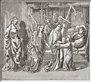 Alain Chartier consolado por la Esperanza, 1878 de English School