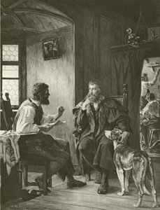 Alberto Durero visita a Hans Sachs (grabado)