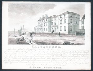 Albion Hotel, tarjeta comercial del propietario, J Blake de English School