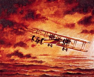 Alcock y Brown en su Vickers 