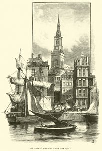 Iglesia de Todos los Santos, desde el muelle de English School