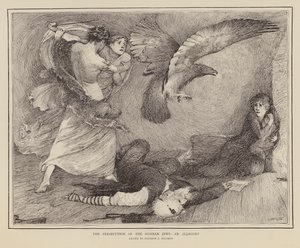 Alegoría de la persecución de los judíos rusos (grabado) de English School