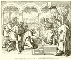 Embajadores de Harún al-Rashid ante Carlomagno de English School