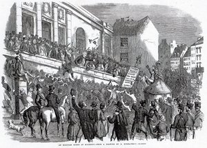 Escena de elección en Kilkenny, ilustración de 