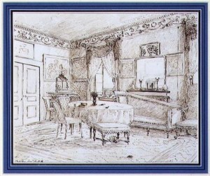 Interior de un salón de la Regencia inglesa, Londres de English School