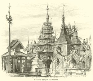 Un templo de ídolos en Birmania de English School
