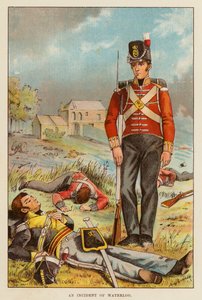 Un incidente de Waterloo (litografia en color) de English School
