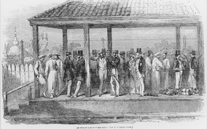 Una estación de tren en India, 1854 de English School