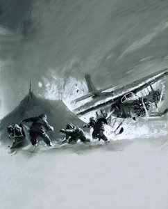 Un avión aterriza mal en la capa de hielo polar de English School