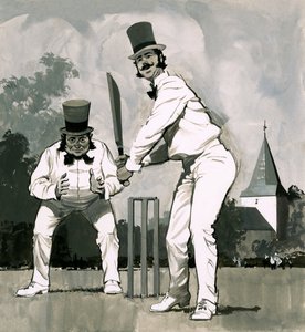 Un jugador de críquet victoriano temprano