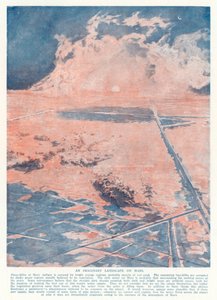 Un paisaje imaginario en Marte (litografía en color)
