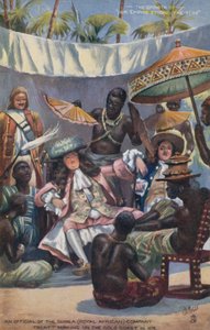 Un oficial de la Compañía de Guinea (Real Africana) haciendo un tratado en la Costa de Oro en 1672