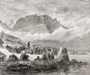 Servicio al aire libre en la Isla de Skye, Hébridas Interiores, de 