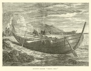 Antiguo barco vikingo danés de English School