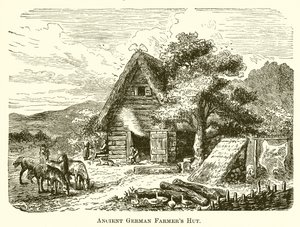 Cabaña de agricultores germanos antiguos