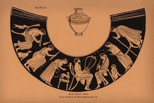 Educación en la Grecia Antigua: Escenas de la escuela de música (litografía) de English School