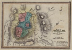Jerusalén antigua con la tierra de Moriah