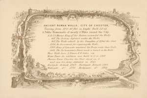 Antiguas murallas romanas de Chester (litografía)