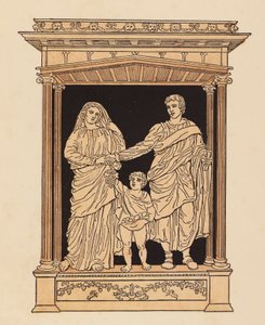 Antigua Roma: El matrimonio de Claudia y Pudens (litografía en color) de English School
