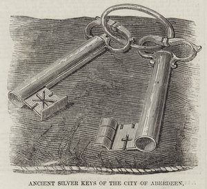 Llaves antiguas de plata de la ciudad de Aberdeen