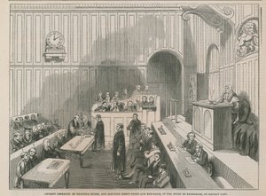Ceremonia antigua de cortar palos y contar herraduras y clavos en la Corte del Exchequer de English School